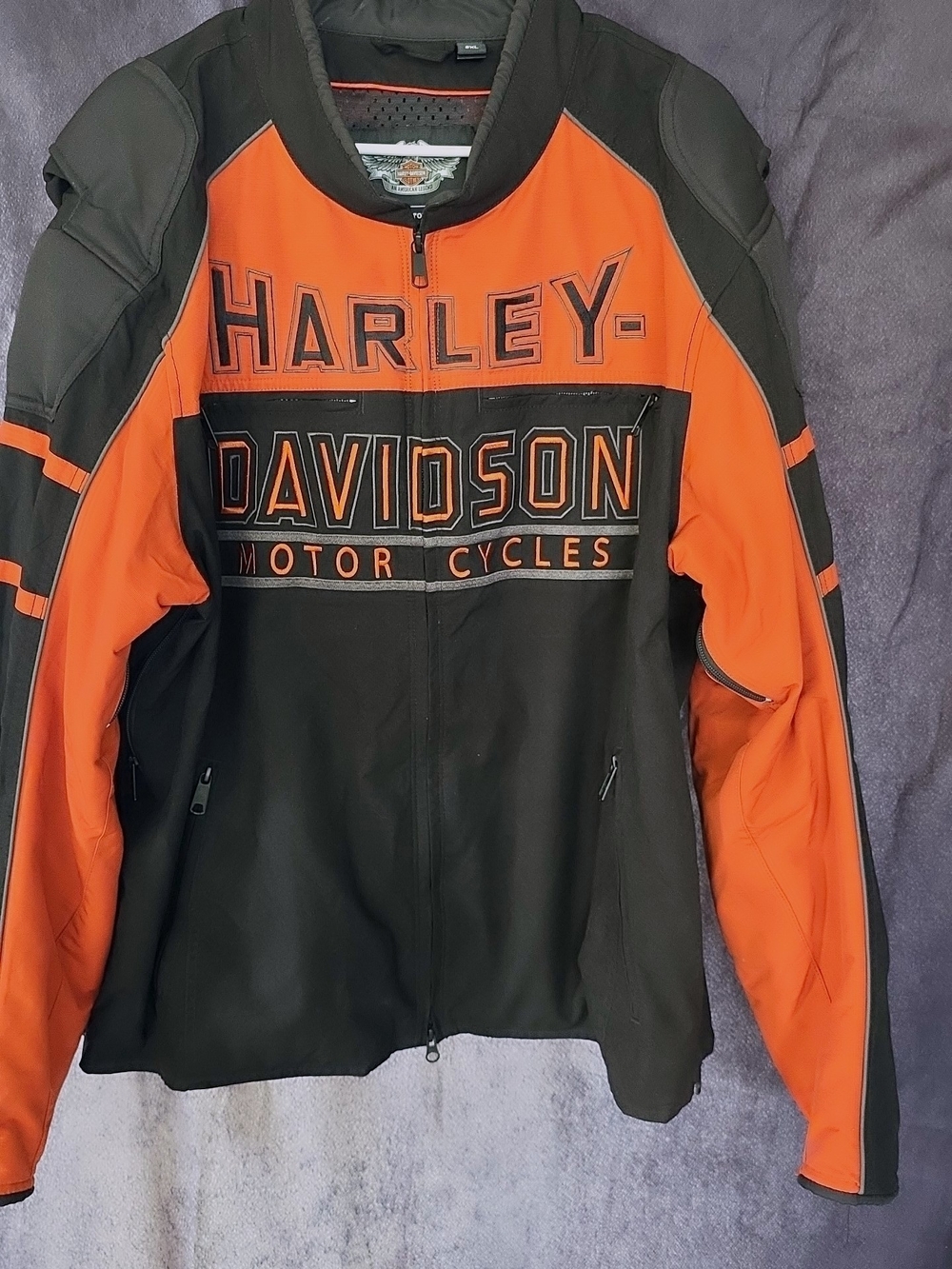 Harley-Davidson Men's Orange & Black Motorcycle Jacket